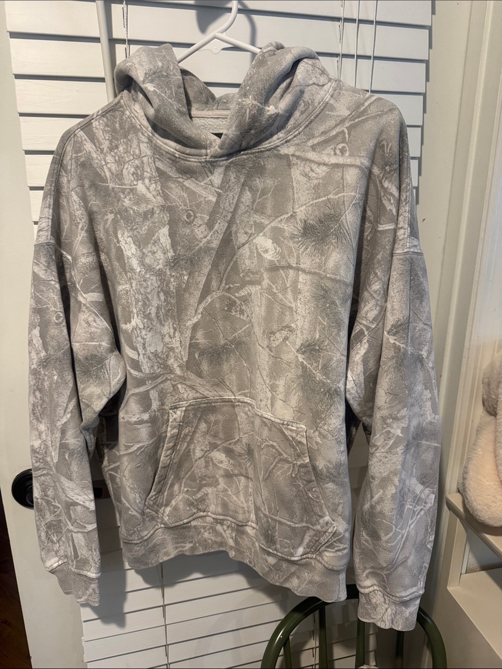 Abercrombie Grey Camo Hooded Pullover Sweatshirt